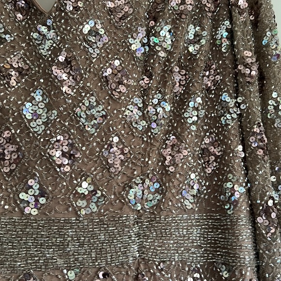 Mac Duggal Long-Sleeve Beaded A-Line Gown - Picture 10 of 11